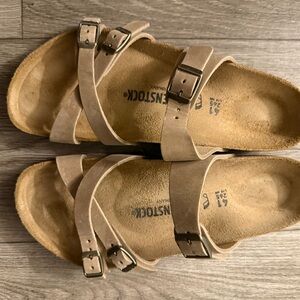 Birkenstock Taupe Suede Double-Strap Sandals brand new without tags